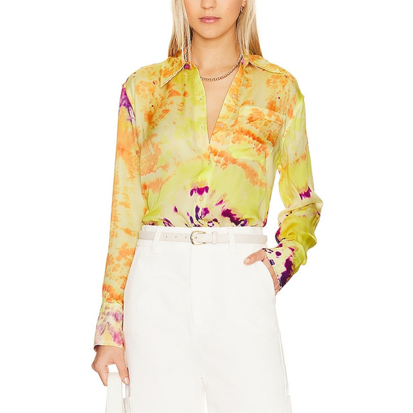 L'Academie Tops - L'Academie Vibrant Yellow Lenae Shirt Size S
